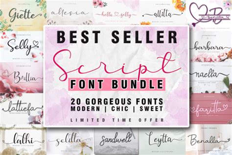 Download 246  The Best Seller Script Font Bundle Images Files Free PSD Mockups