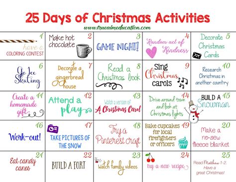 25 Days Of Christmas Advent Calendar Ideas 2024