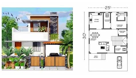 25 X 30 House Design Plan Ft By Ft Plans Duplex