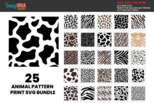 Download 25 ANIMAL PRINT SVG , Animal Skin... Silhouette DXF Files