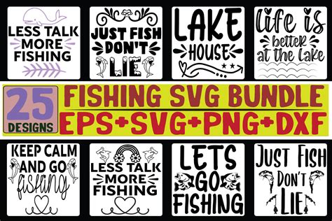 Download 25 Fishing Design Bundle For Silhouette