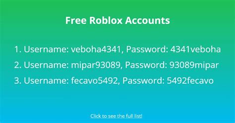 25 Free Roblox Accounts with Passwords in 2022 - Tapvity
