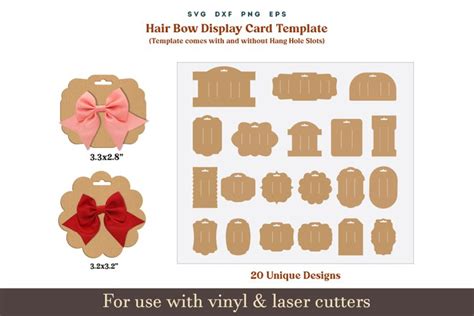 Download 25 Hair Bow Display Card Svg Files DXF Files