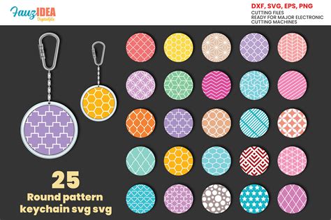 Download 25 Keychain Svg,Round Pattern Svg Bundle Files