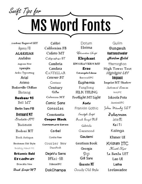 25 Native Cursive Fonts in Microsoft Word