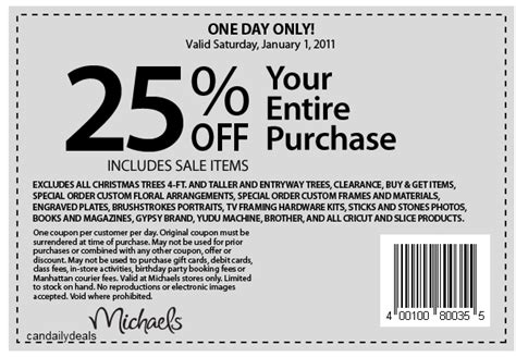 25 Off Michaels Printable Coupon