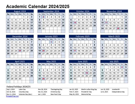 25-26 Academic Calendar Printable