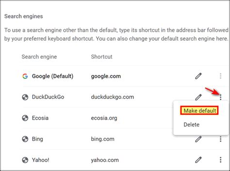 25. Change the default search engine