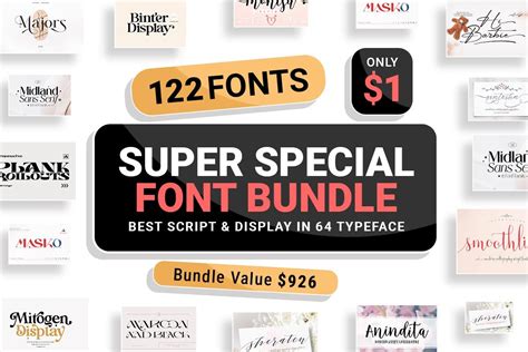 Download 261+ Special Font Bundle PSD Files