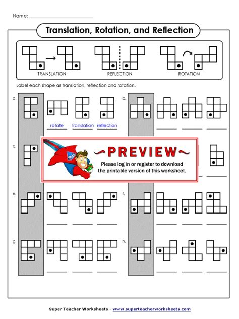 27 Translation Rotation Reflection Worksheet Answers Translations Math