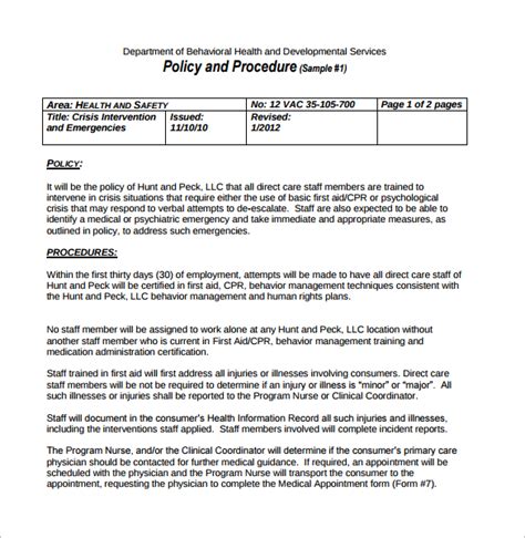 28+ Policy and Procedure Templates Free Word, PDF Download Examples