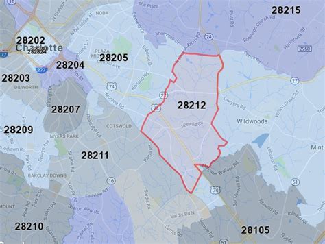 28212 Zip Code Map