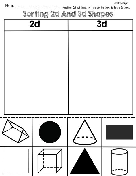 2D and 3D Shapes Worksheet - Have Fun Teaching