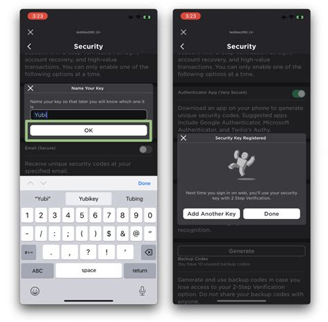 2FA via Security Key - Now Available on the Roblox iOS App 