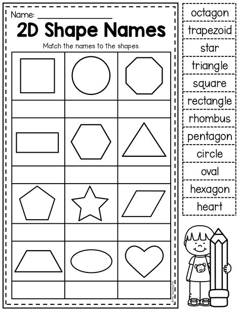 2d And 3d Shapes Kindergarten Worksheets