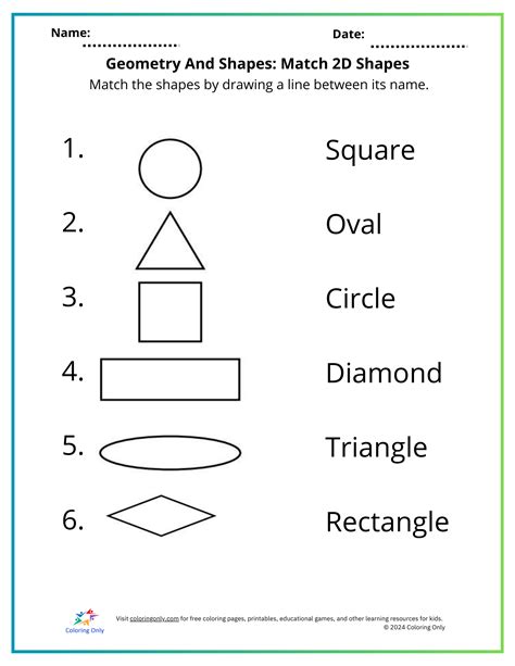 2d Shape Coloring Worksheet