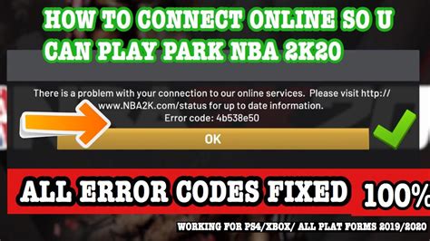 HOW TO CONNECT TO THE ONLINE SERVER IN NBA 2K20! FIX ERROR CODES AND