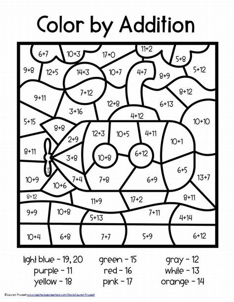 2nd Grade Math Adding Coloring Sheets