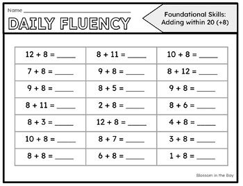 2Nd Grade Math Fluency