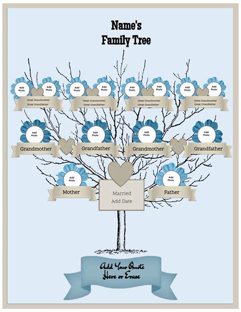 3 Generation Family Tree Template Word