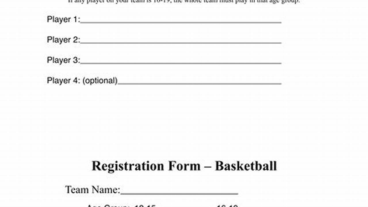 3 On 3 Basketball Tournament Registration Form Template: Unleash Your Competitive Spirit!