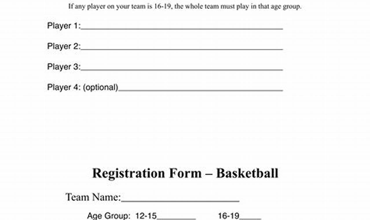 3 On 3 Basketball Tournament Registration Form Template: Unleash Your Competitive Spirit!