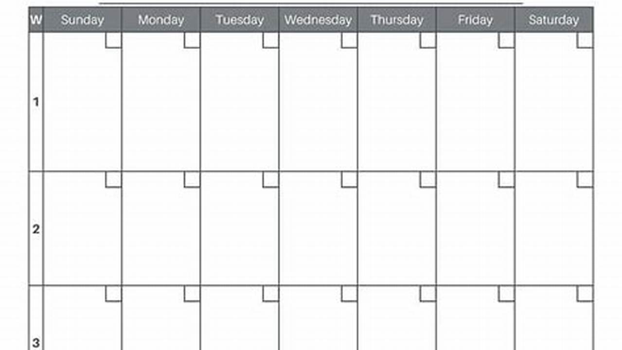 3 Week Calendar Template