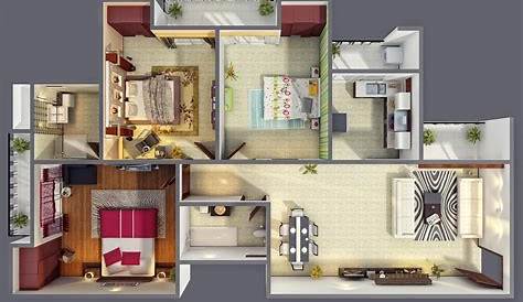 3 Bedroom House Interior Designs Pictures Single Floor Plans Design Ideas