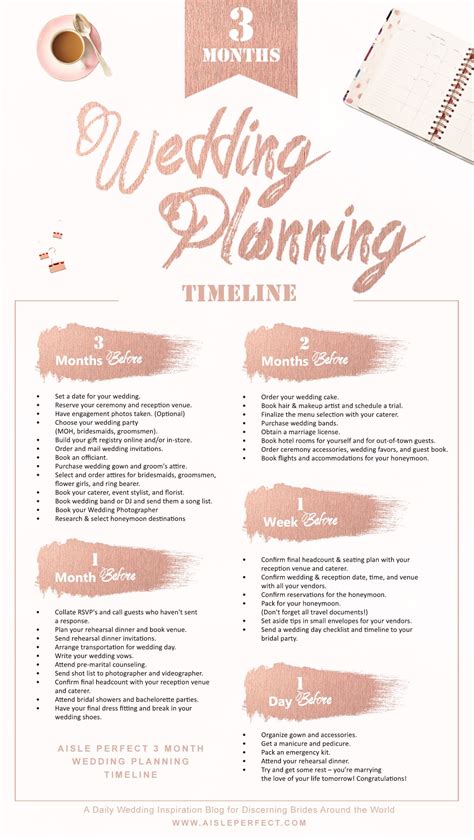 3 Month Wedding Planning Checklist Printable