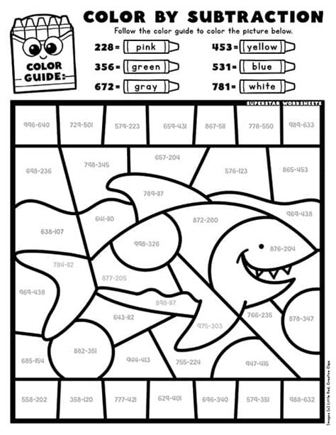 3 Digit Addition And Subtraction Coloring Worksheets