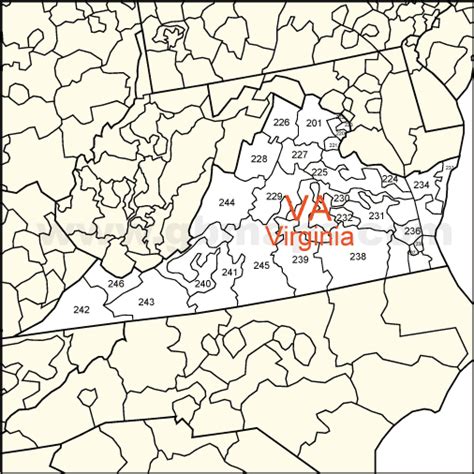 3 Digit Zip Code Map Virginia