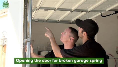 Garage door with a broken spring