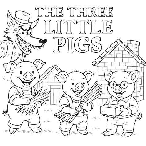 3 Little Pig Coloring Pages