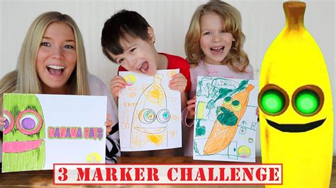 3 Marker Challenge with Roblox Bear in Real Life at My PB and J 