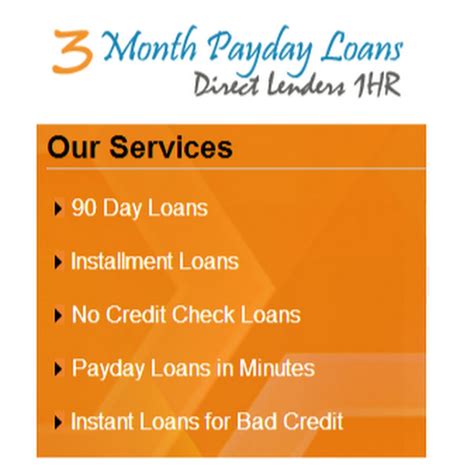3 Month Loan Direct Lenders
