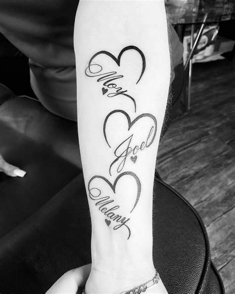3 Name Heart Tattoo