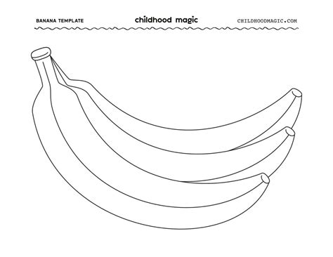 3 Separate Bananas Template Printable