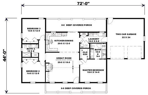 3 Bedroom 2 Bath Floor Plans With Garage