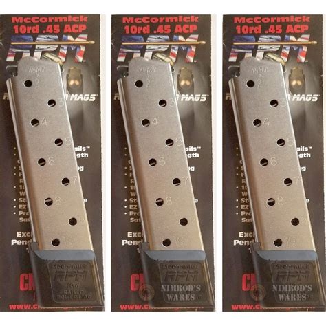 3 Chip McCormick 8 Rd 45 Power Magazines 1911 Colt