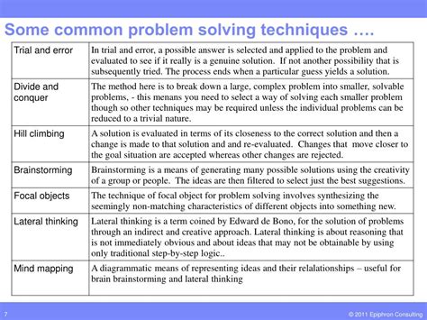 3 common problem solving techniques