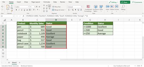 3 conditions in excel formula