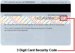 3 digit card security code csc