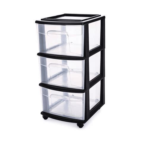 3 drawer plastic storage containers