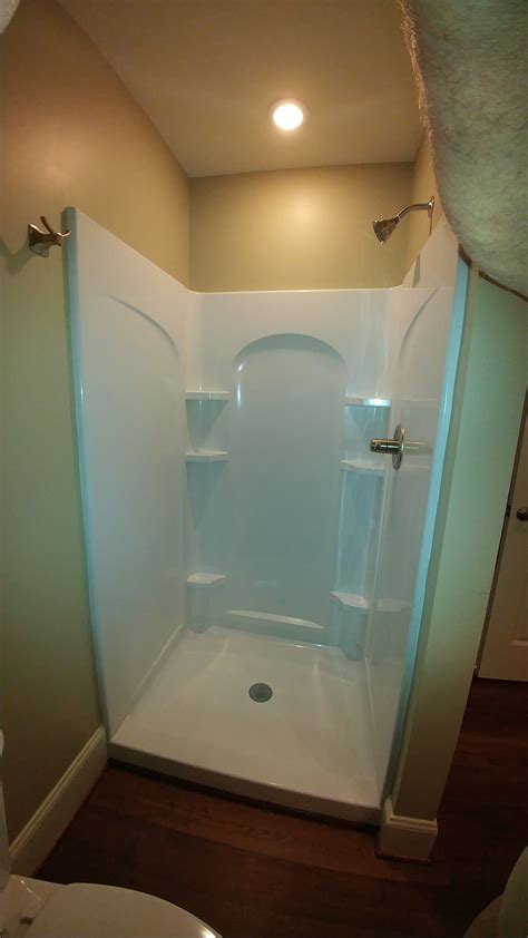 3 fiberglass shower stall with door