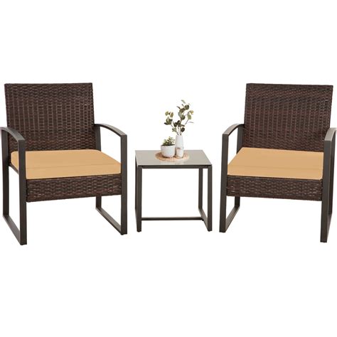 Royal Garden Hacienda Resin Wicker 3 Piece Patio Bistro Set Walmart