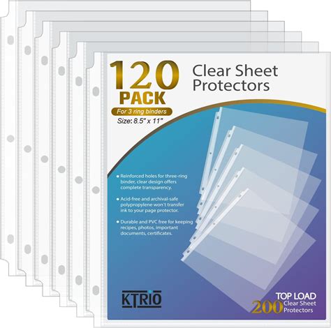 3 Ring Binder Protector Sheets