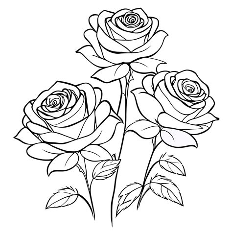 3 roses drawing easy