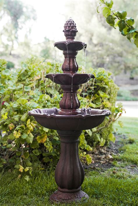 3 tier garden water fountains