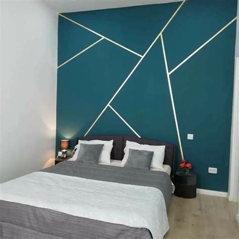3. Add color to the bedroom with painted lines