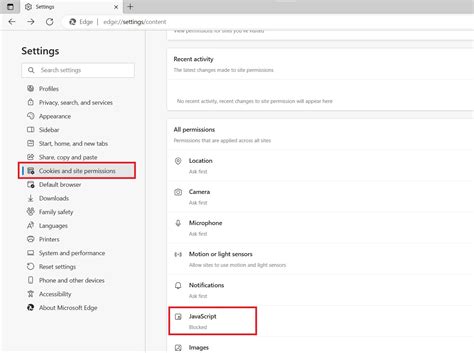 3. Check JavaScript Settings